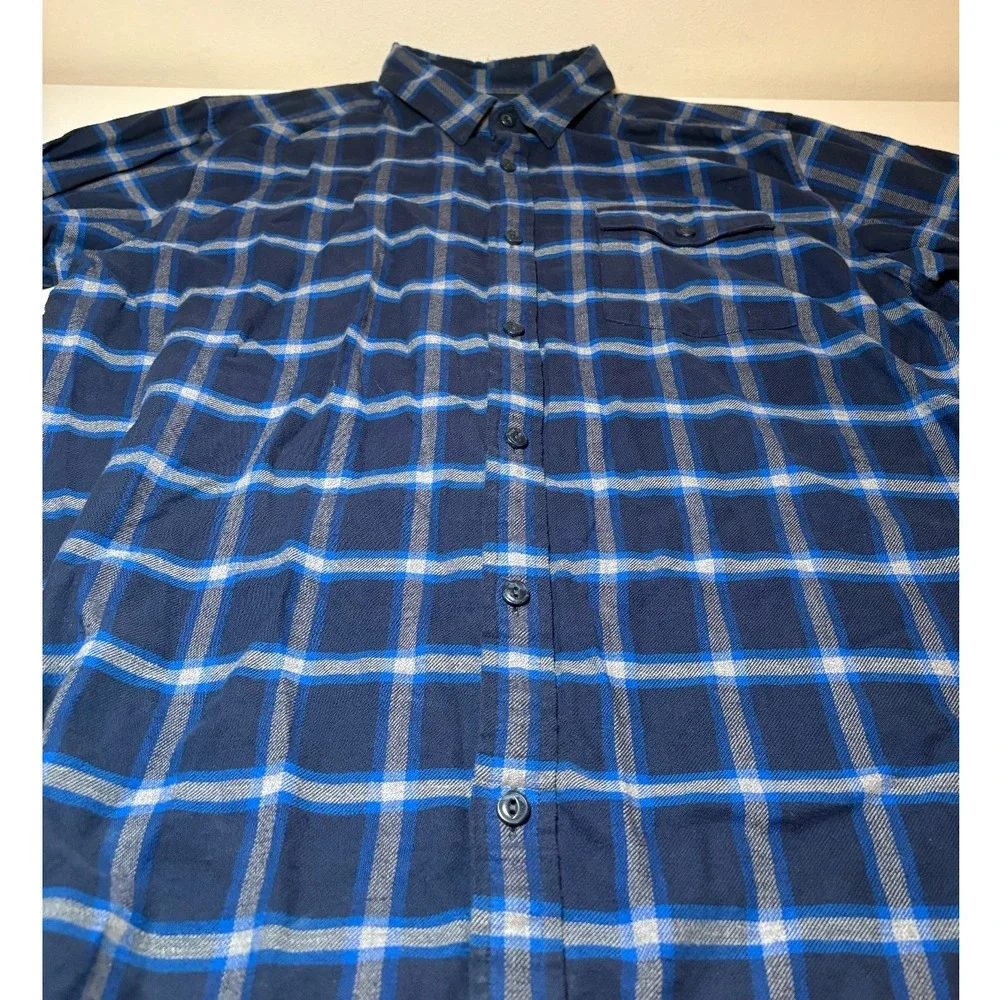 Patagonia Men's Blue Flannel Plaid Button Down Shirt | XL